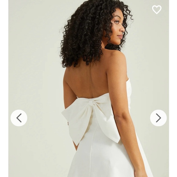 White Strapless Dress with Bow Detail NWT - Picture 1 of 5